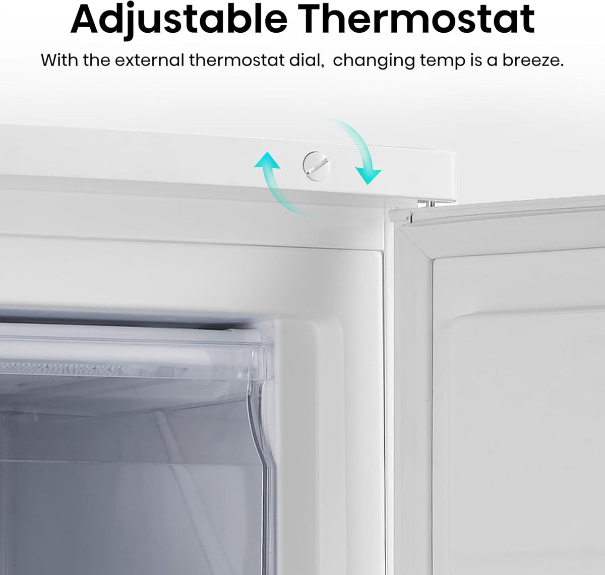 Hisense FV105D4BW21 56cm Under-Counter Freezer, 82-Litre Capacity, Reversible Door, 3 Freezer Drawers, White, E Rated