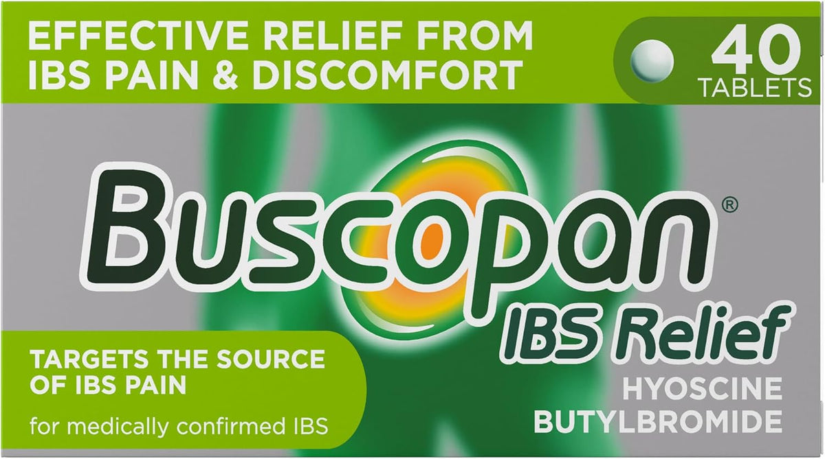 Buscopan, Targeted Belly Pain Relief, Starts to Work in 15 mins, 40 Tablets