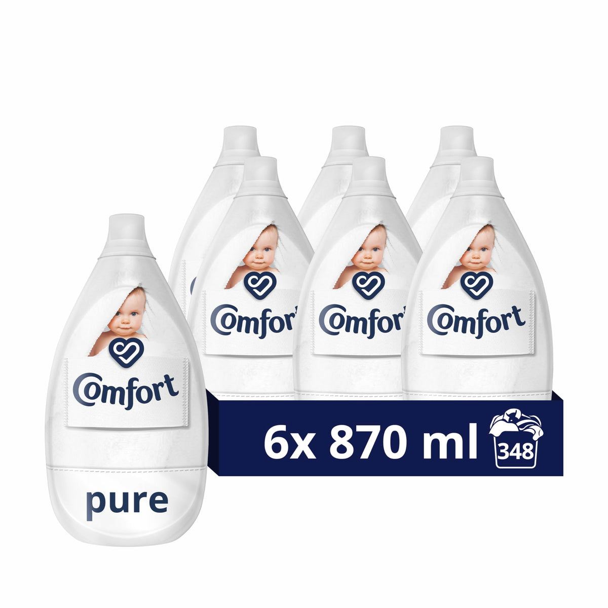 Comfort Pure Sensitive Fabric Conditioner dermatologically tested gentle next to sensitive skin 160 washes (4.8 L)