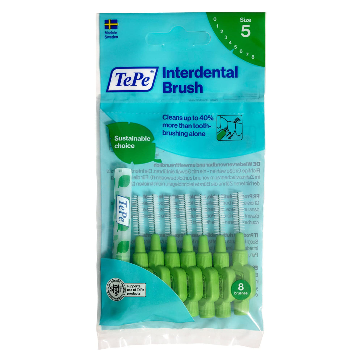 TePe Interdental Brush, Original, Blue, 0.6mm/ISO 3, 8pcs