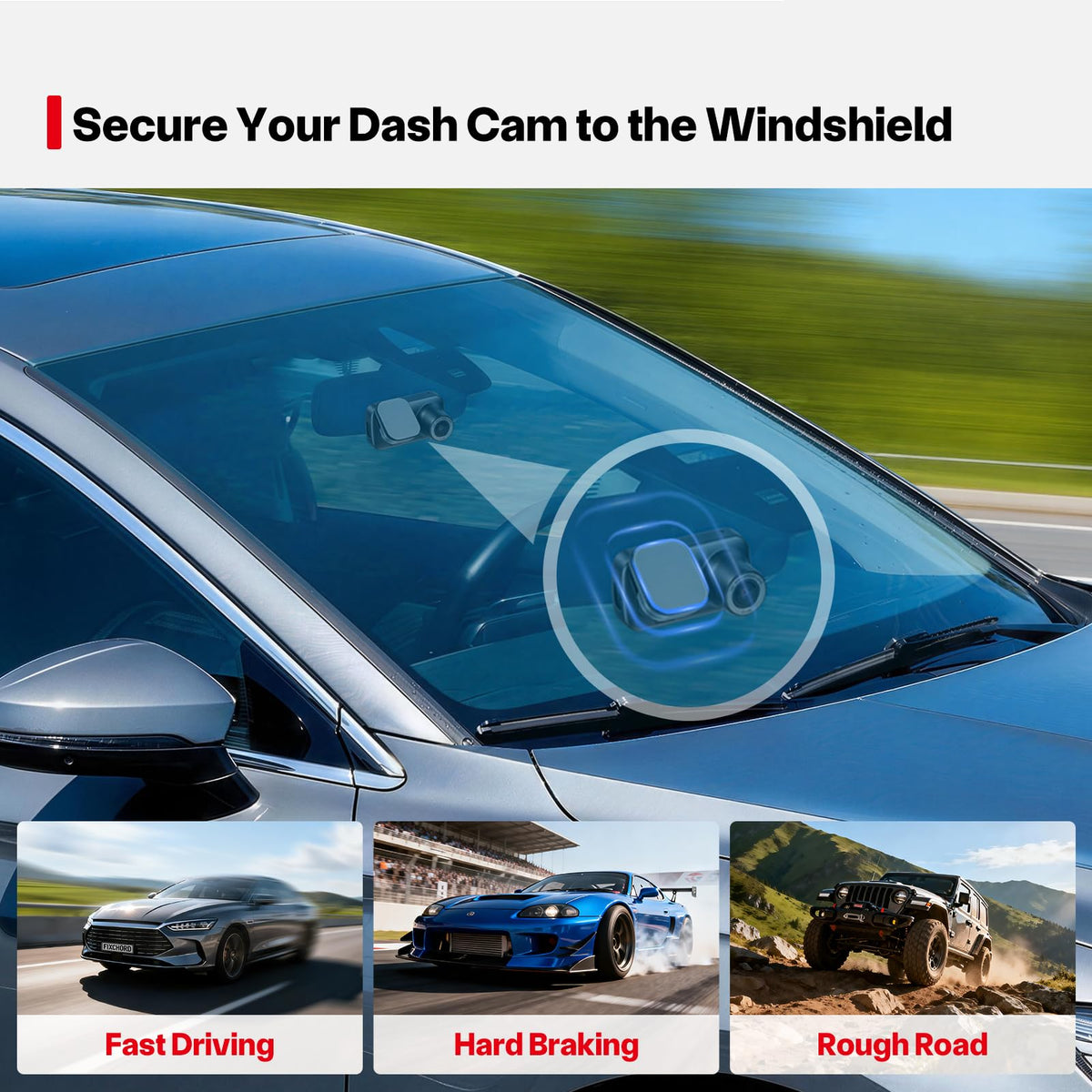 Dash Cam Sticky Pads, 6Pcs Dash Cam Mount Adhesive Pads, Double Sided Sticky Pads for Dashcam GoPro Car Camera Action Camera, Dashcam Sticky Pad for Windscreen & Dashboard, Cuttable Adhesive, 56mm
