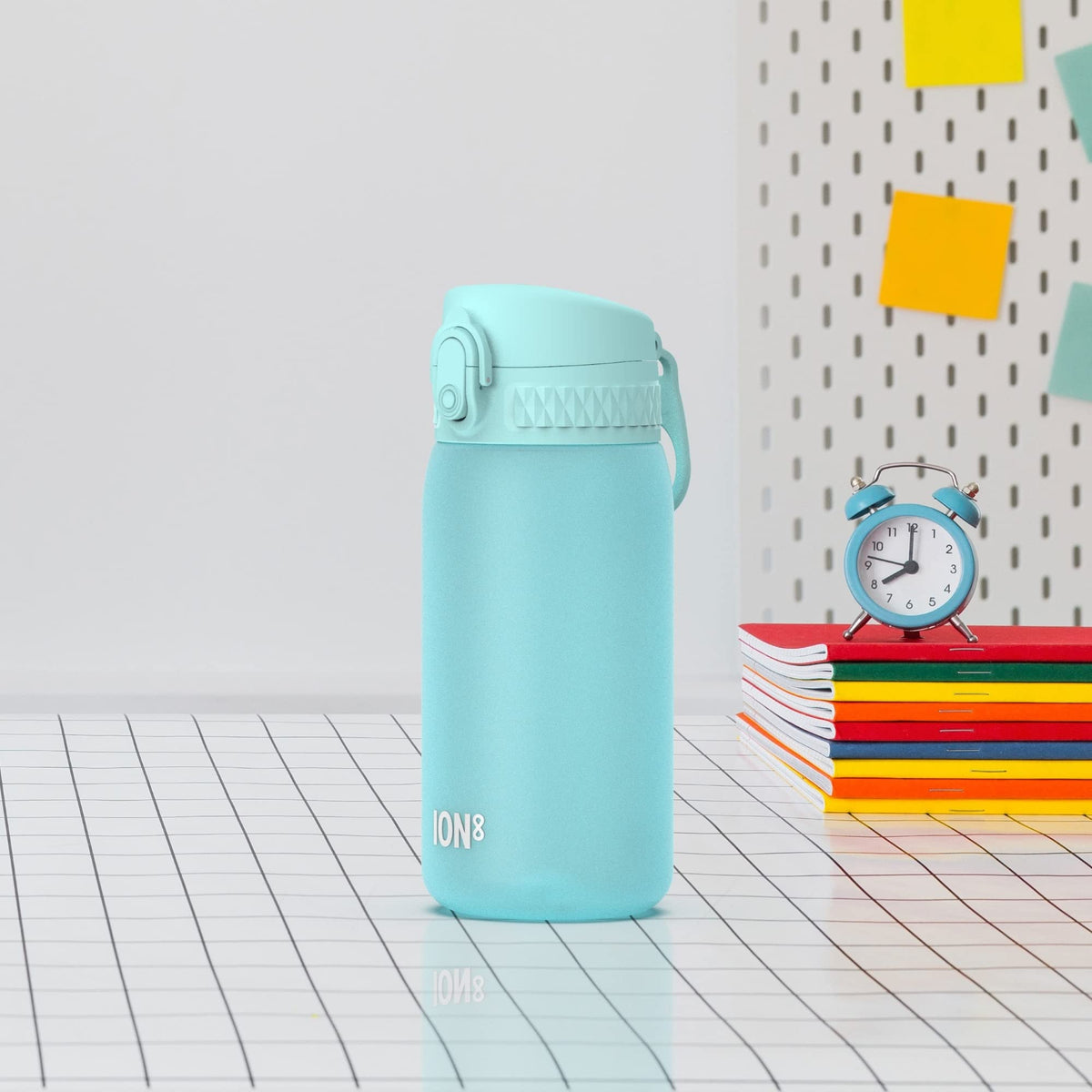 ION8 Kids Water Bottle, 350 ml/12 oz, Leak Proof, Easy to Open, Secure Lock, Dishwasher Safe, Carry Handle, Hygienic Flip Cover, Easy Clean, Odour Free, Rose Pink