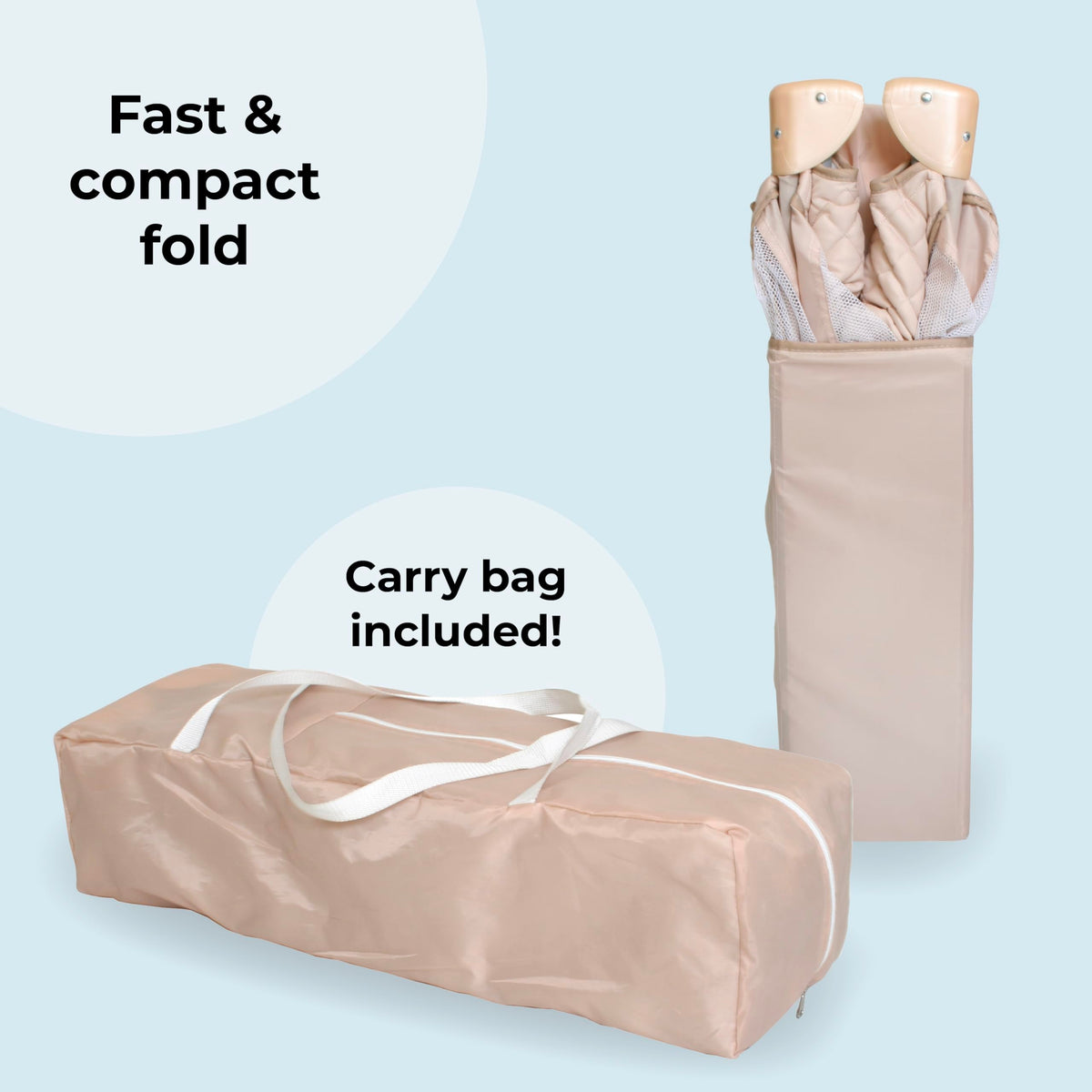 My Babiie MBTC1 Travel Cot from Birth to 15kg - Ivory