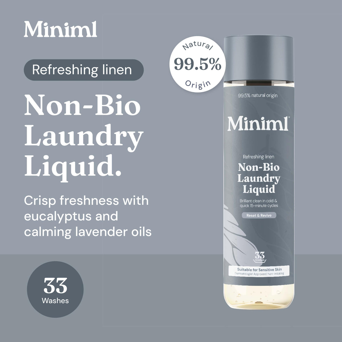 Miniml Eco Laundry Liquid Washing Detergent 5L Refill – Fresh Linen