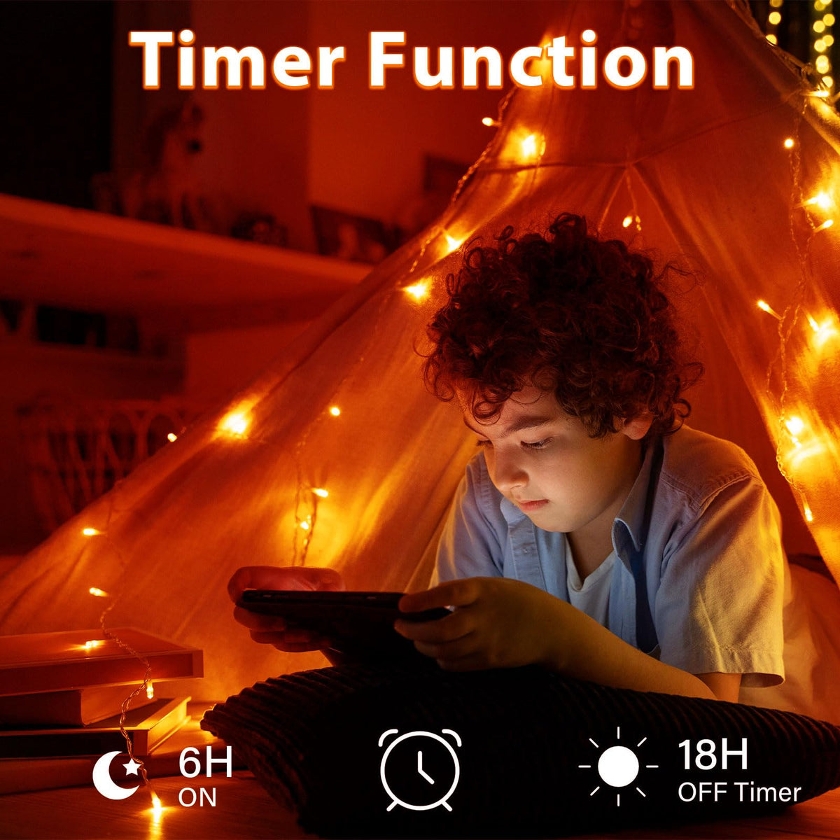 Dalugo Battery Fairy Lights, 3M 30 LED Warm White String Lights with 6h Timer, IP65 Waterproof Battery Powered Fairy Lights for Indoor Outdoor Christmas Decorations