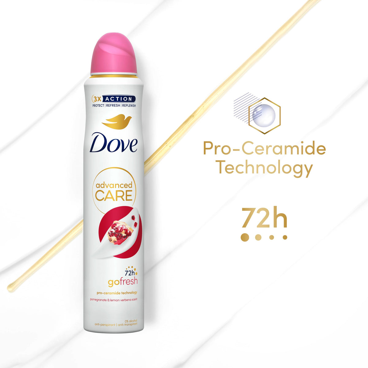 Dove Advanced Care Original Anti-perspirant Deodorant Spray with Triple Moisturising technology aerosol for 72 hours of protection 100 ml