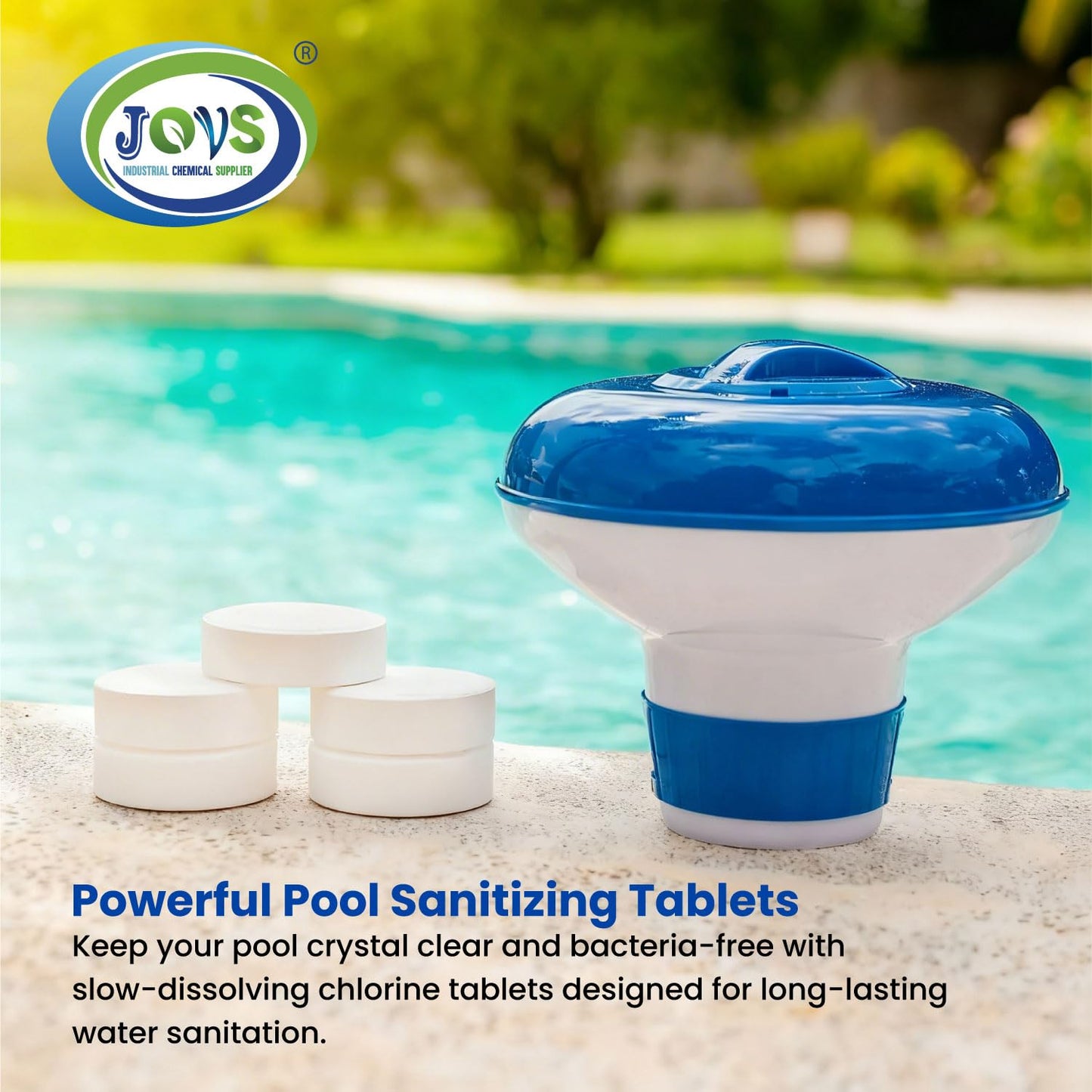 JOVS Chlorine Tablets for Hot Tub 5kg, Swimming Pool & Lay-Z-Spa | 5 in 1 Multifunction Formula 20g Chlorine Tablets | Sterilising Tablets for Spa & Paddling Pool.