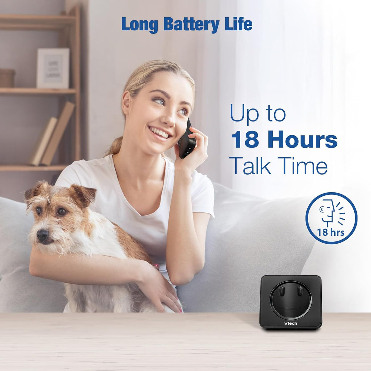 VTech EA5001 DECT Cordless Phone with Nuisance Call Blocker,Easy-to-Read Backlit Display,Landline Phone with 18 Hours Talk-time,Volume Booster,Handsfree Speakerphone,Speed Dial,2-Handset