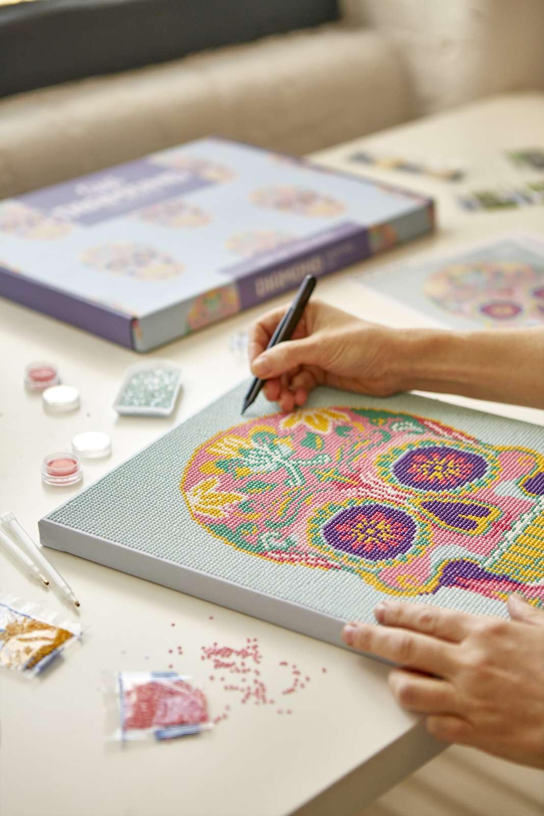 Dabble Diamond Painting Kits – Set of 3 Full Diamond Painting Kits for Adults with Canvas Frame, Crystal Diamond Art