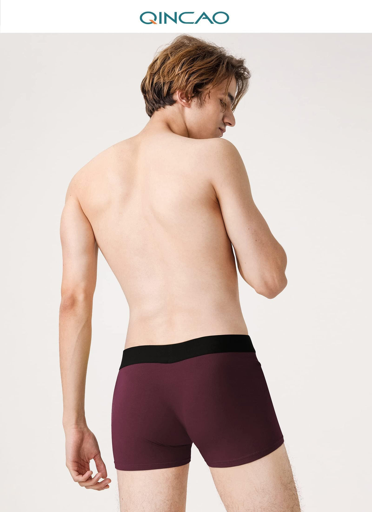 QINCAO Mens Boxers Briefs 6 Pack Combed Cotton Tagless Soft & Slim Fit