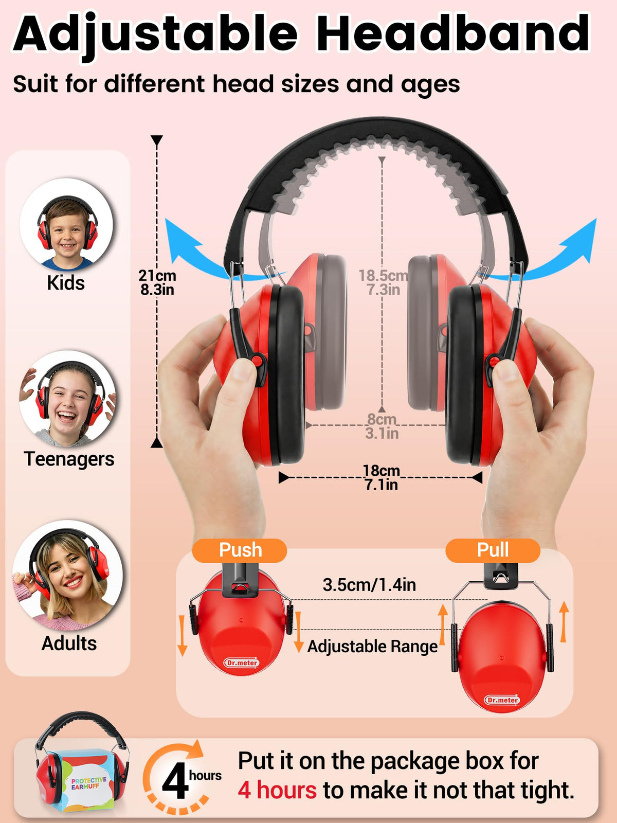 Dr.meter Ear Defenders Children SNR 27.4dB for Autism, Sensory Needs