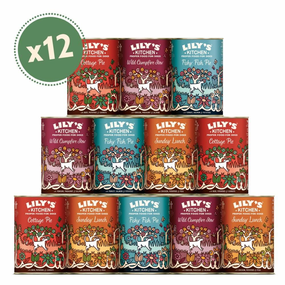 Lily's Kitchen Natural Adult Dog Food Wet Trays - Classic Dinners Multipack - Chicken, Lamb & Beef - Complete Meal Recipes (6 Trays x 150g)