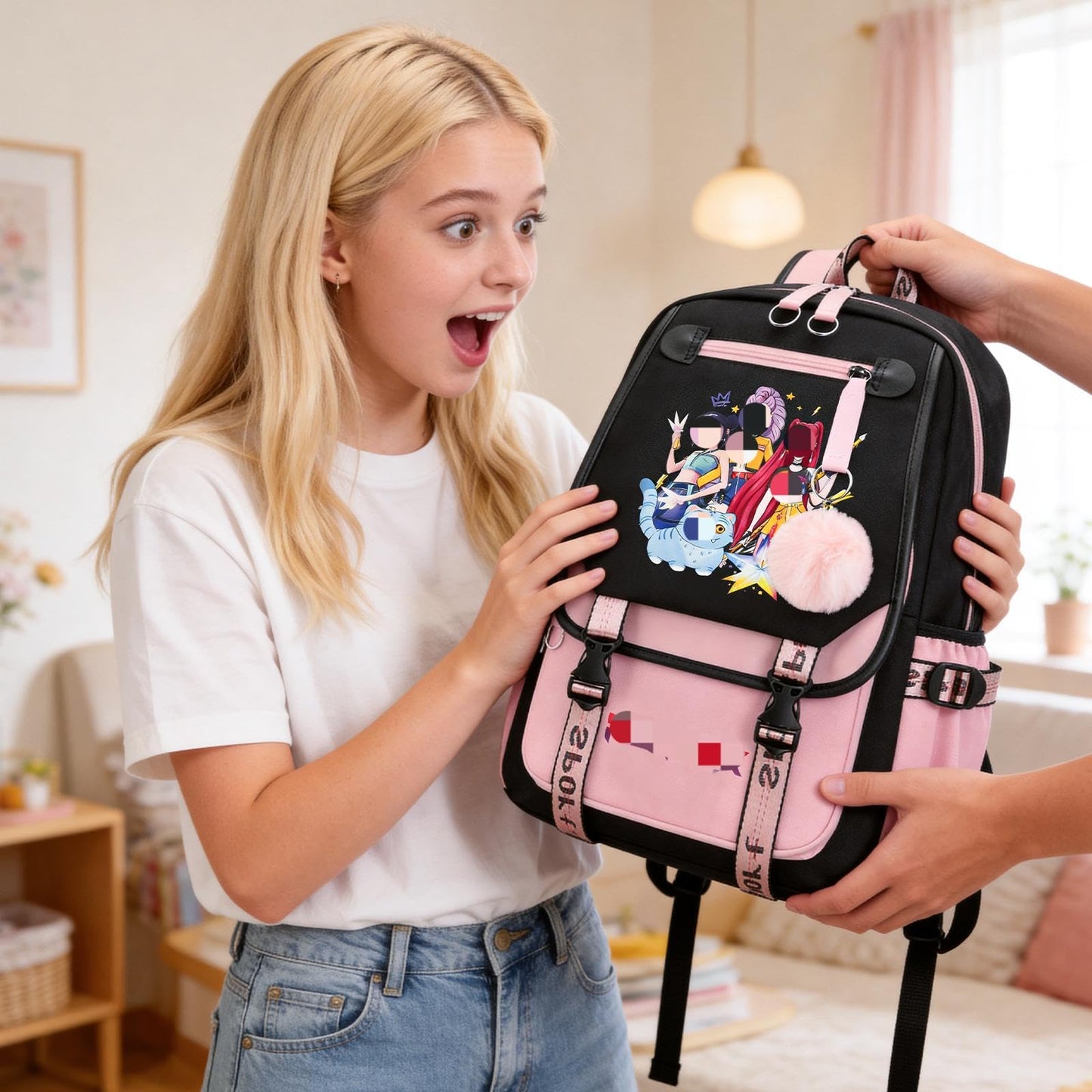 yumcute De-mn Backpack Kids, Teen Game School Bags, Children Primary Schoolbag, Children's School Backpack, 17 Inch Large Capacity Travel Rucksack Waterproof Boys Girls Book Bags for Aged 3-12 Years