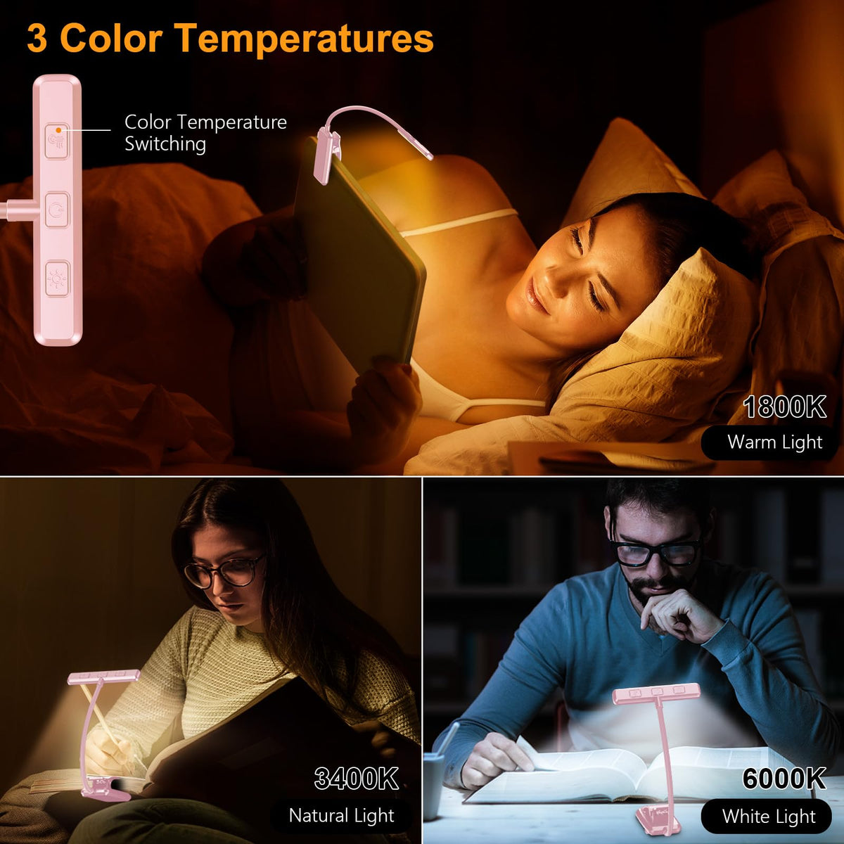 Gritin 19 LED Rechargeable Book Light for Reading in Bed - Memory Function