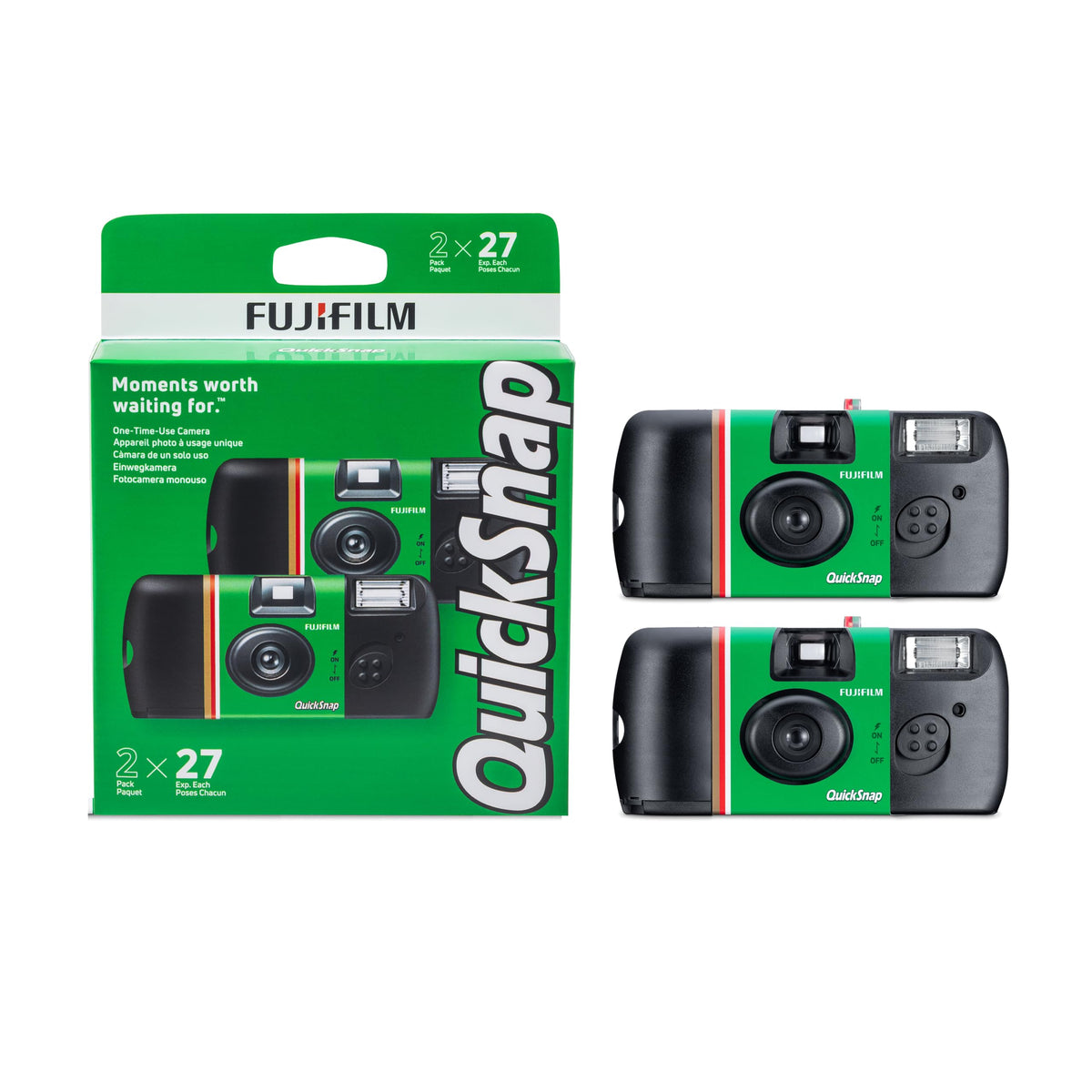Fujifilm Quicksnap 27 exposure, FUJICOLOR 400 ISO speed film camera, with Built-in flash