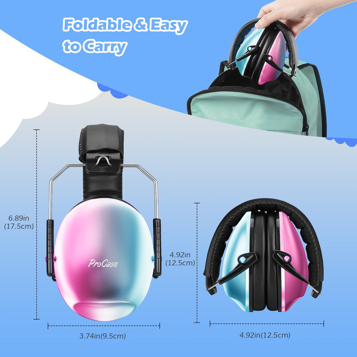 ProCase Ear Defenders for Children/Toddlers 3-16 Years SNR 27dB -Blue