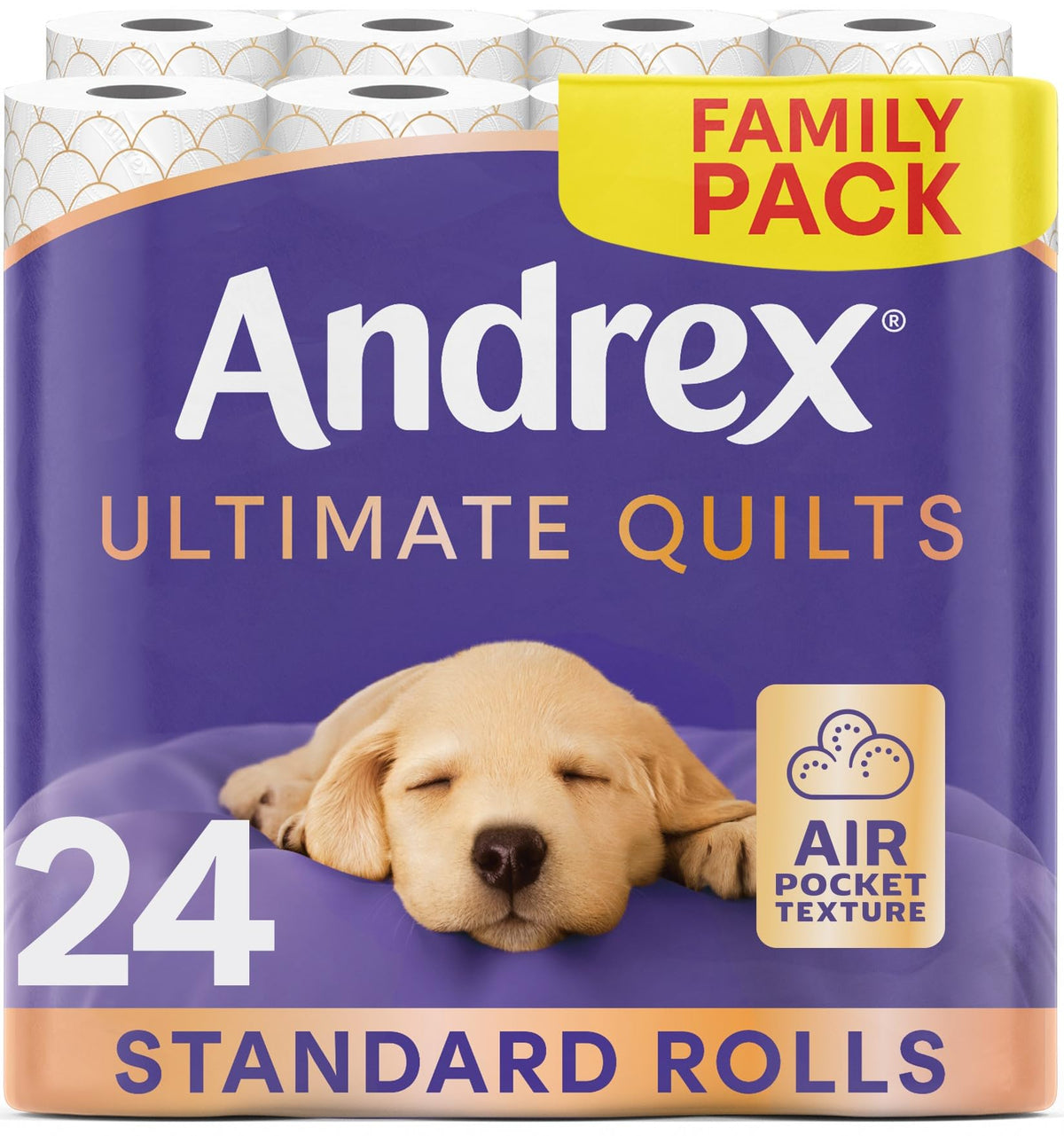 Andrex Ultimate Quilt Toilet Roll - 24 Toilet Rolls, 3-Ply, Bulk Buy
