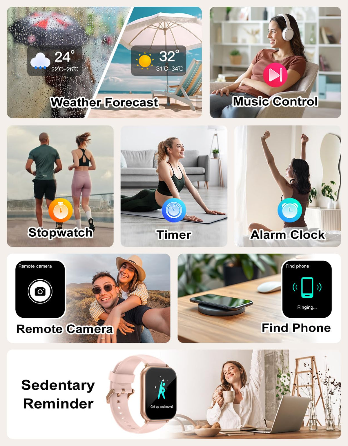 RUIMEN Smart Watch Answer Dial Call,Smart Watches for Women Men 1.85" HD Screen Fitness watch with SpO2 Heart Rate Sleep Monitor Step Counter Waterproof 100+ Sports Mode for Android iOS (2 Bands)