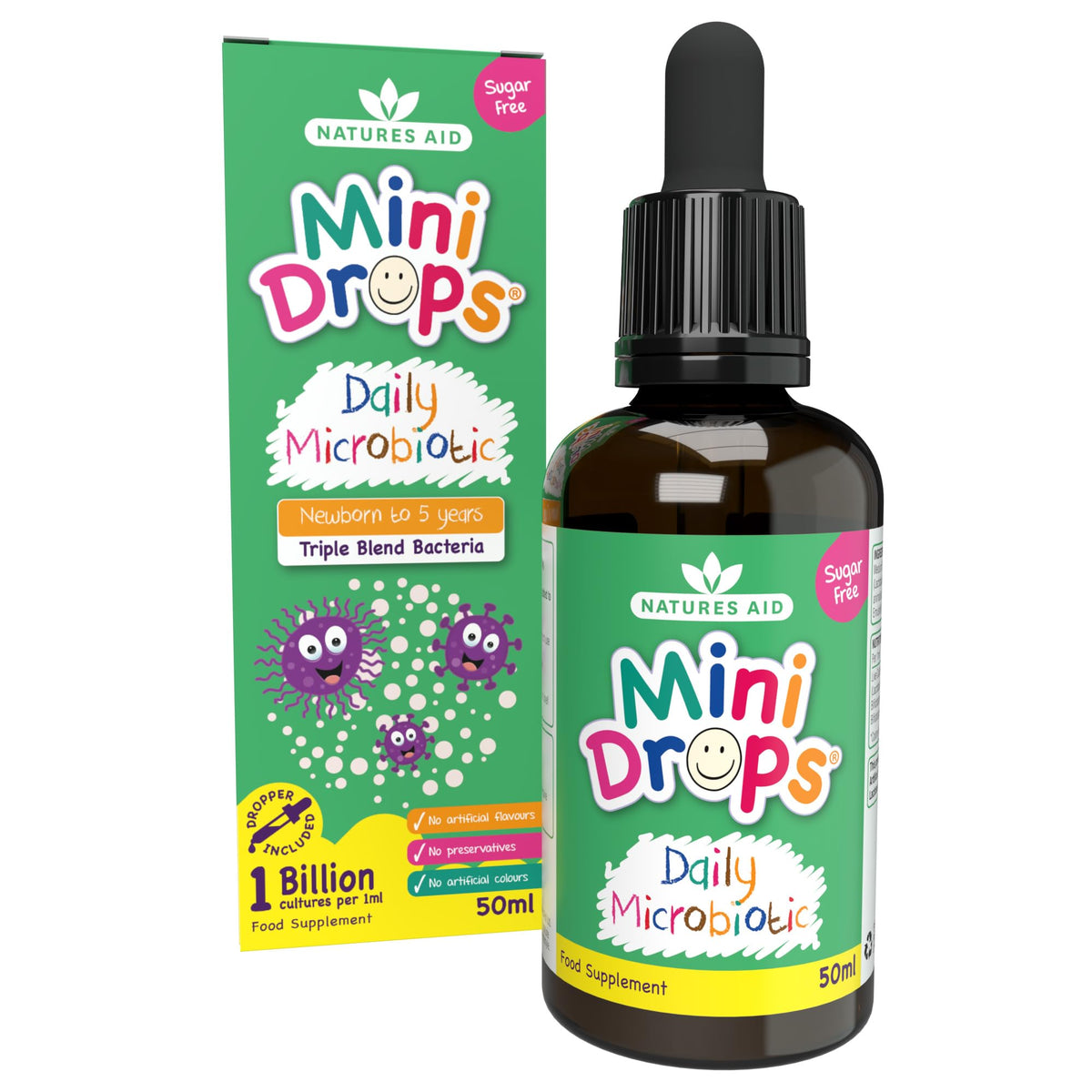 Natures Aid Mini Drops Multi-Vitamin for Babies, Kids & Children 50ml