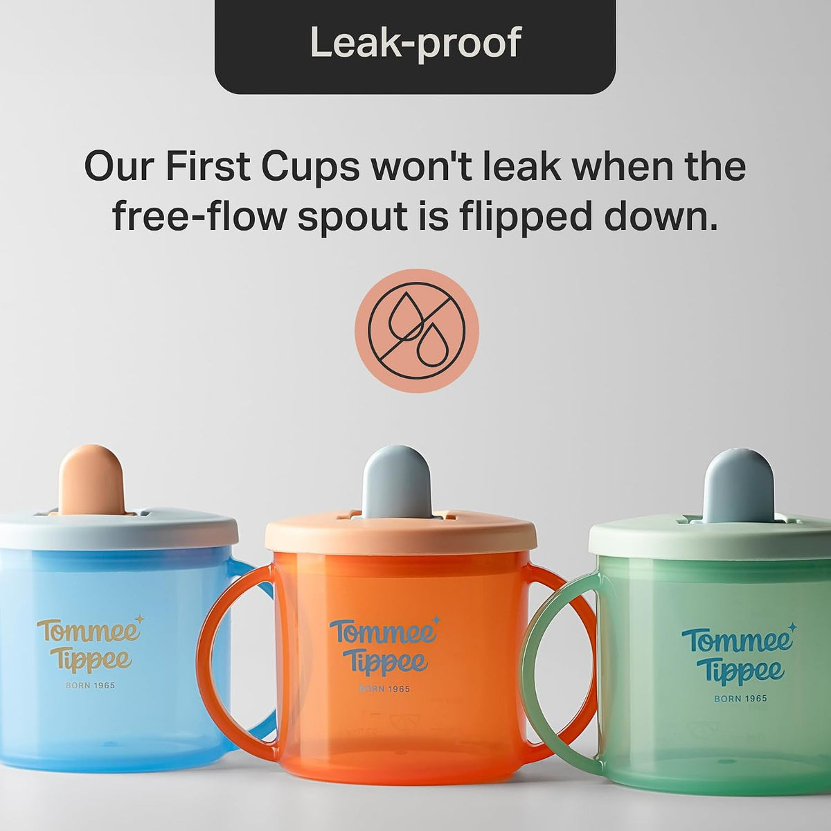 Tommee Tippee First Cup 4m+ Non-Spill, 190ml, Blue.