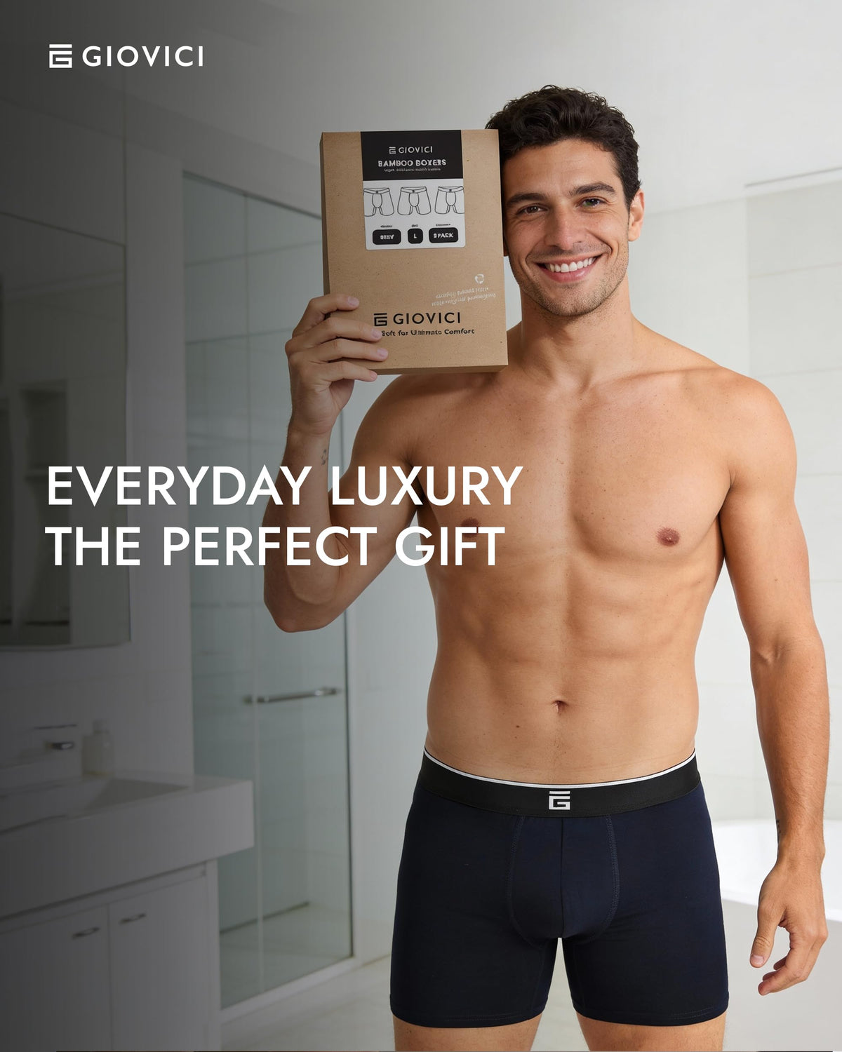 Giovici Mens Boxers Bamboo Anti Chafing Soft Comfortable Boxer Briefs Longer Leg - Boxer Shorts Multipack - Moisture Wicking Technology