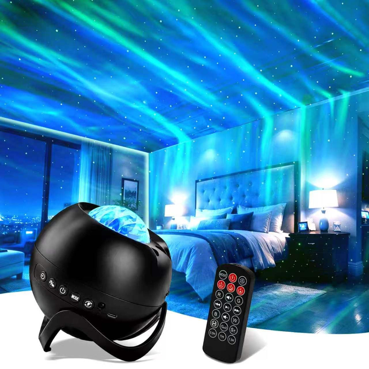 CAIYUE Star Projector Galaxy Projector, Exquisite Nebula Night Light Projector, Ocean Wave Galaxy Light with Remote Control,with Adjustable Speed and Brightness, Adults, Bedroom,Party