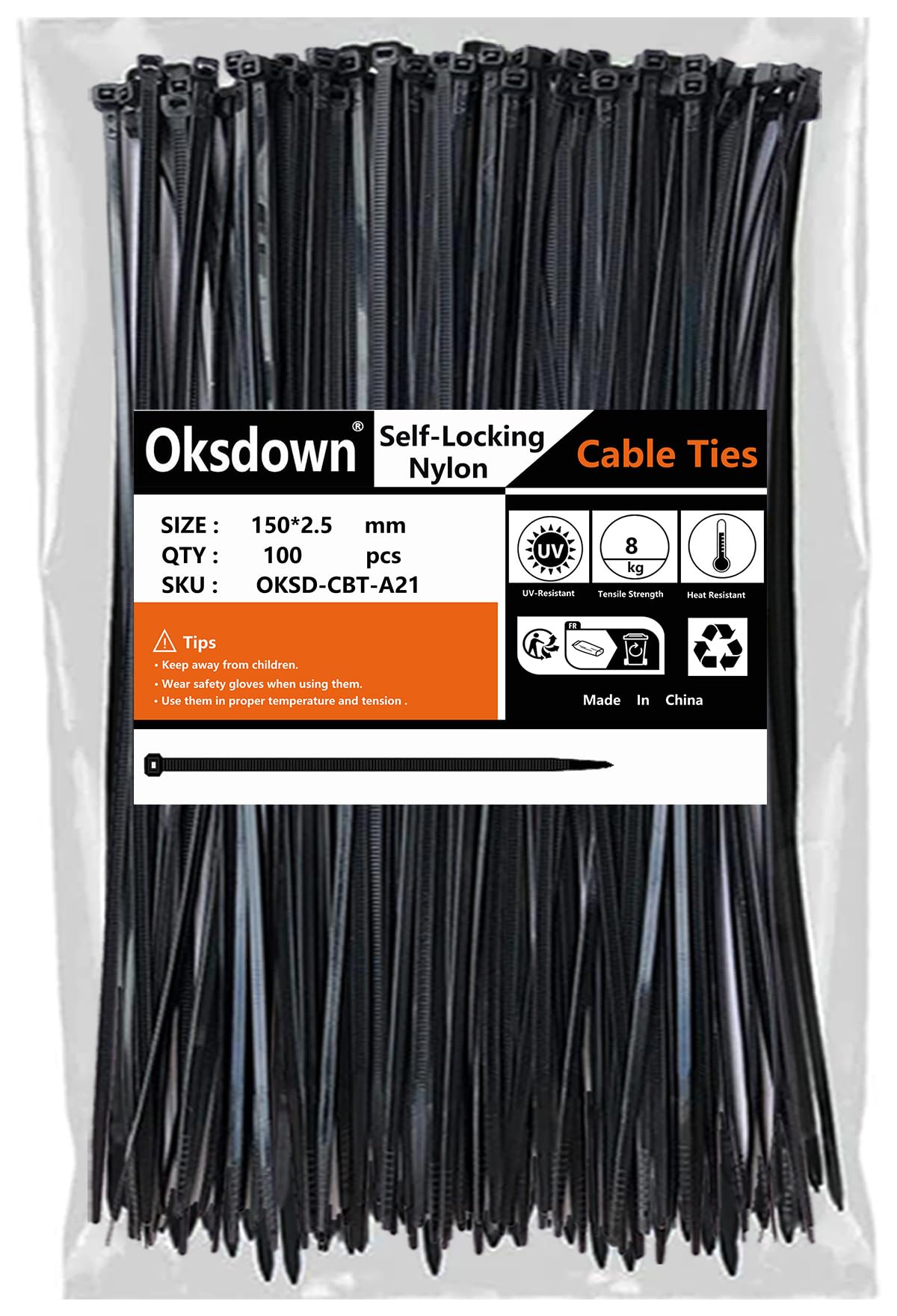 100 Pack Yellow Plastic Cable Ties 300mm×3.6mm Heavy Duty Strong Nylon Premium Self Locking 12 inch/30 cm Long Zip Tie Wraps
