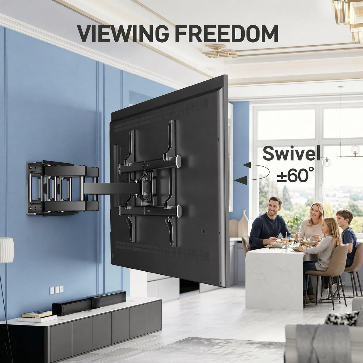 PERLESMITH TV Wall Bracket, for 37-85 Inch TVs 60kg, Max VESA 600x400mm