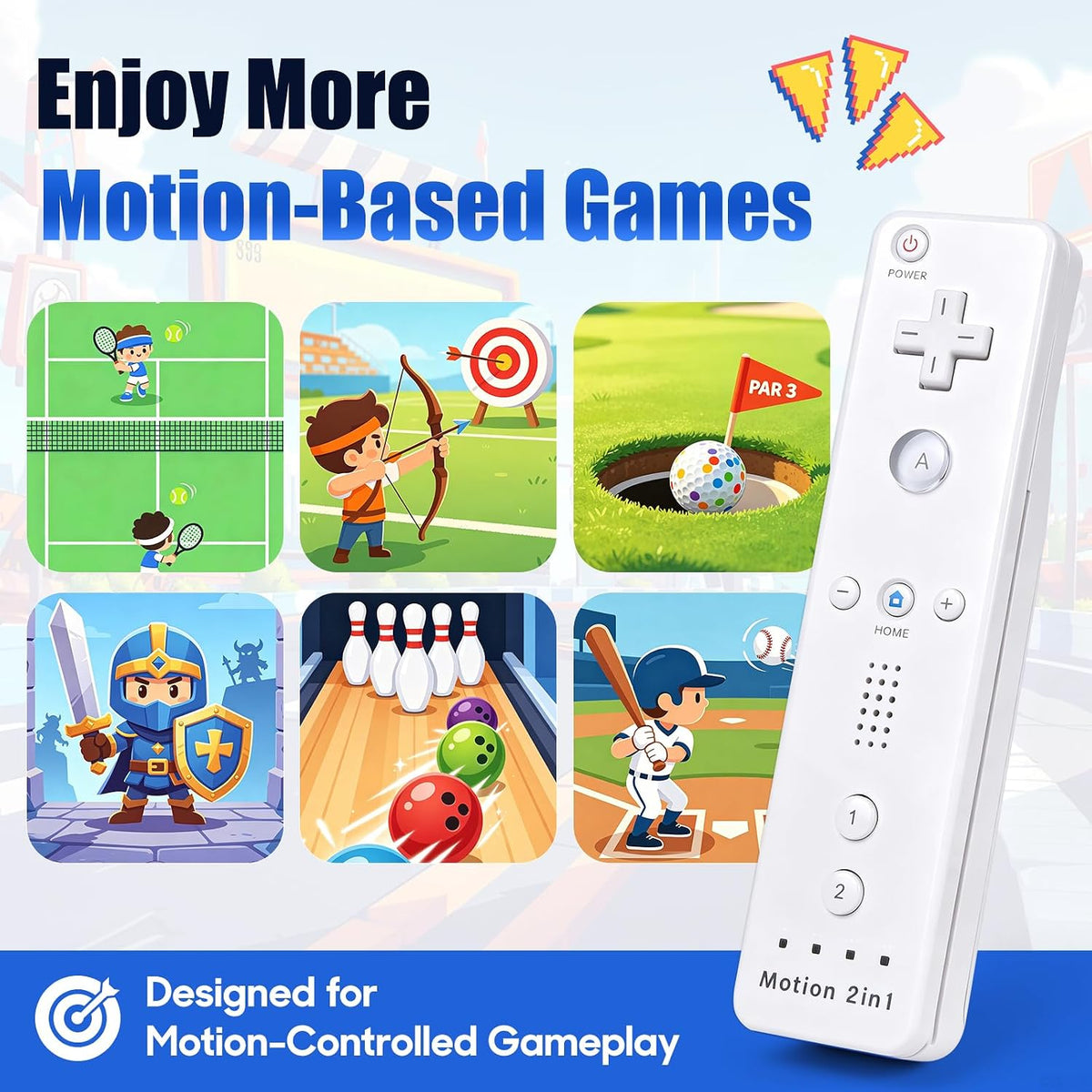 TechKen 2-Pack Wii Remote Plus with Built-in MotionPlus gyroscope, Compatible with all original Wii Remote accessories, Wii Controller for Wii/Wii U