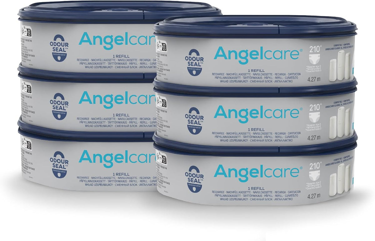Angelcare Octagonal Refill, 6 Pack, for Classic XL Nappy Bin