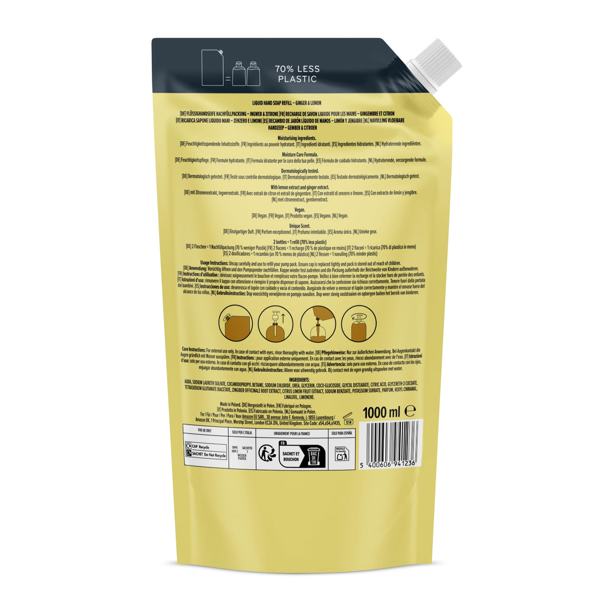 by Amazon Milk & Honey Hand Soap Refill, 2 x 1000ml