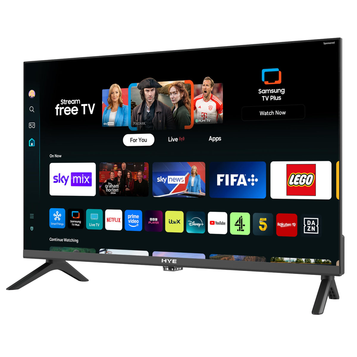 HYE 50" LED Smart TV - 4K Ultra HD, Samsung Tizen OS & Gaming Hub, Black