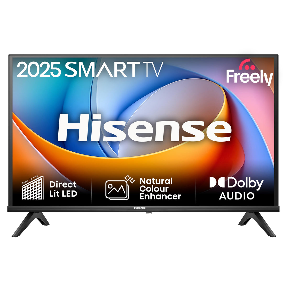 Hisense 40" 40A4QTUK FHD LED TV with Freely - Direct Lit LED, Dolby Audio, Natural Colour Enhancer, Games Mode, Sports Mode, Disney +, YouTube, Netflix