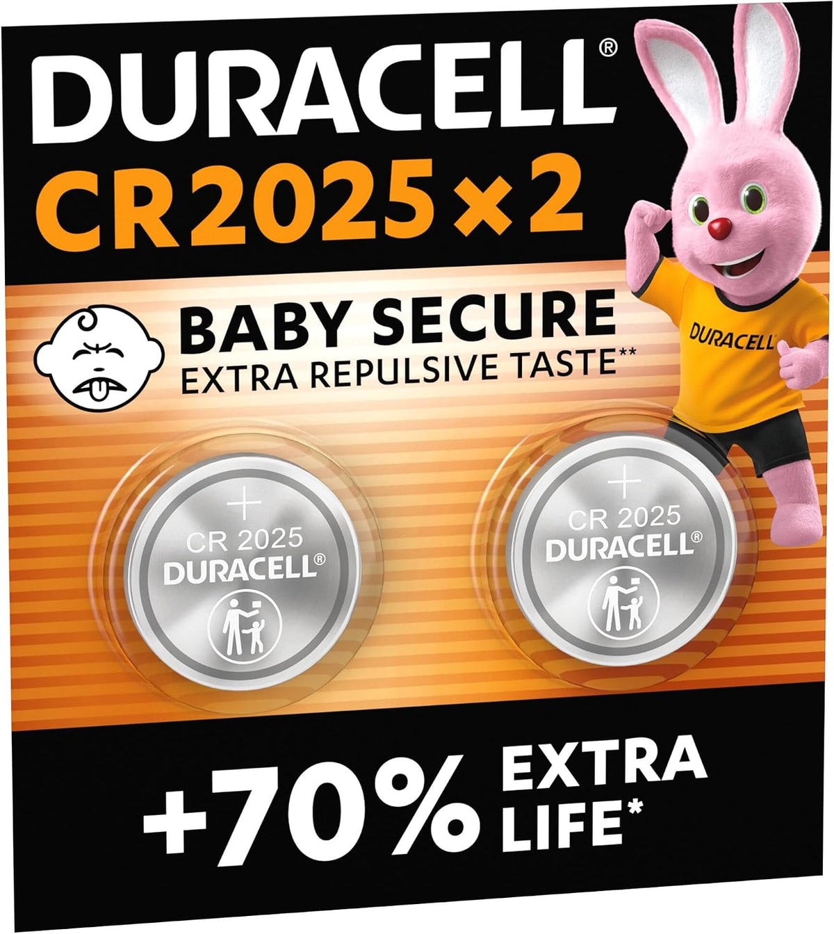 DURACELL 2025 Lithium Coin Batteries (2 Pack) 3V, CR2025
