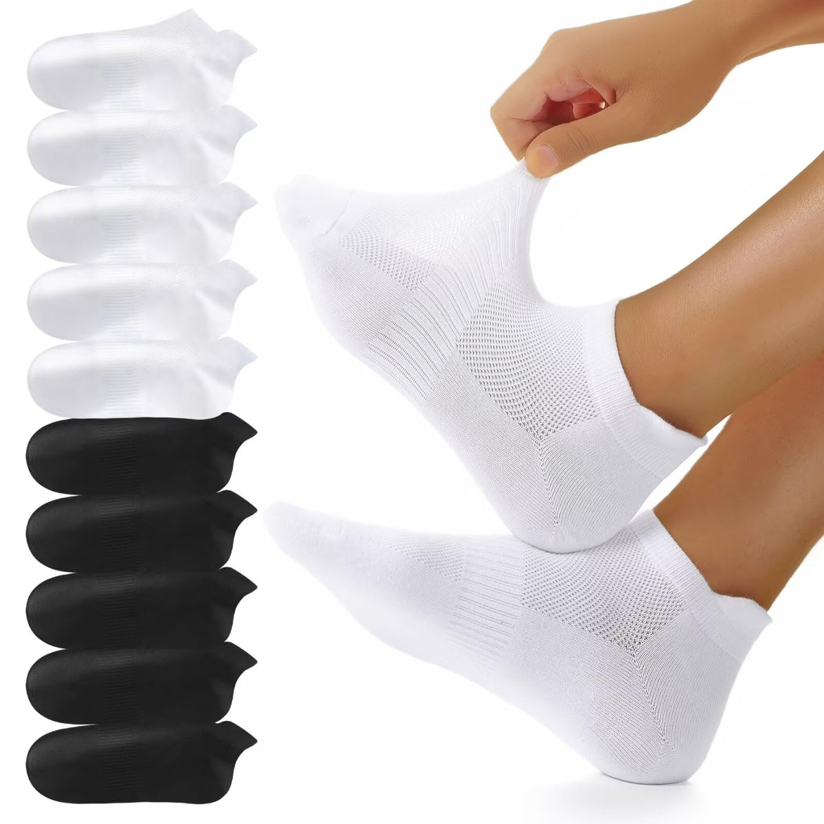 YouShow 10/20 Pairs Trainer Socks Cotton Sports Ankle Socks for Men & Women