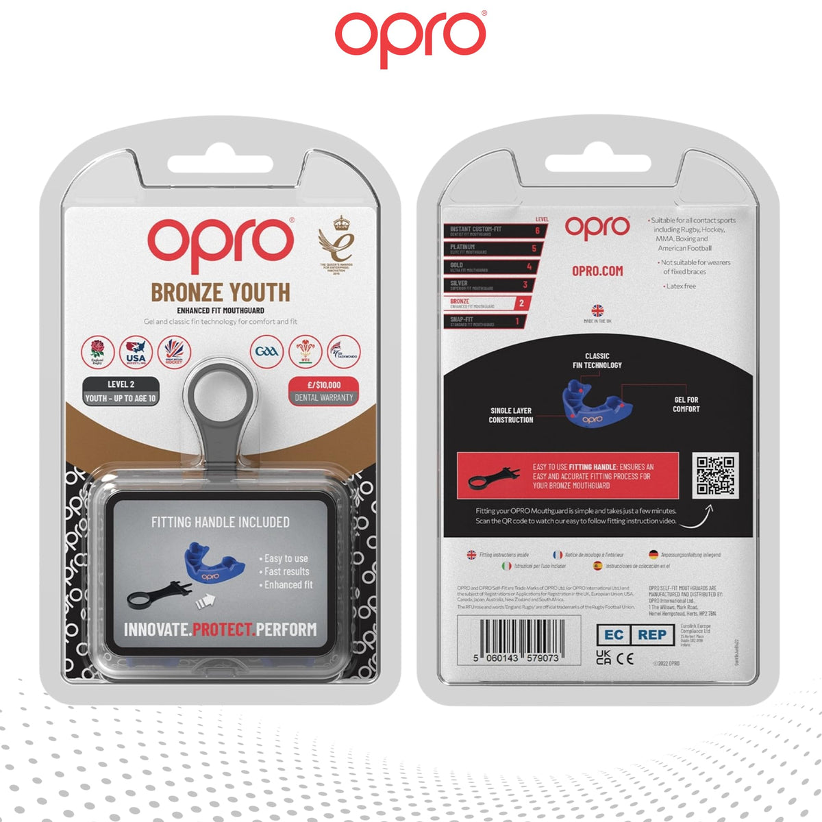 OPRO Bronze Level Mouthguard Essential Fit – Gum Shield Adult and Kids – OPRO Mouth Guard Boxing and MMA, Easy Self-Fit Gum Shield Rugby and Hockey – Enhanced Protection with Dental Warranty