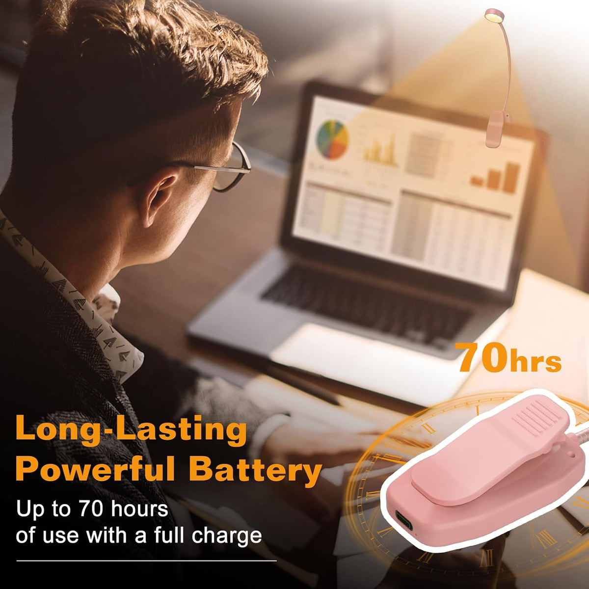 KTEBO Book Reading Light 2 Packs Rechargeable, Eye Care 10 LED Lamp for Reading in Bed - Adjustable Brightness, 3 Color Temperatures, 30+ Hours Runtime, Gifts for Book Lovers
