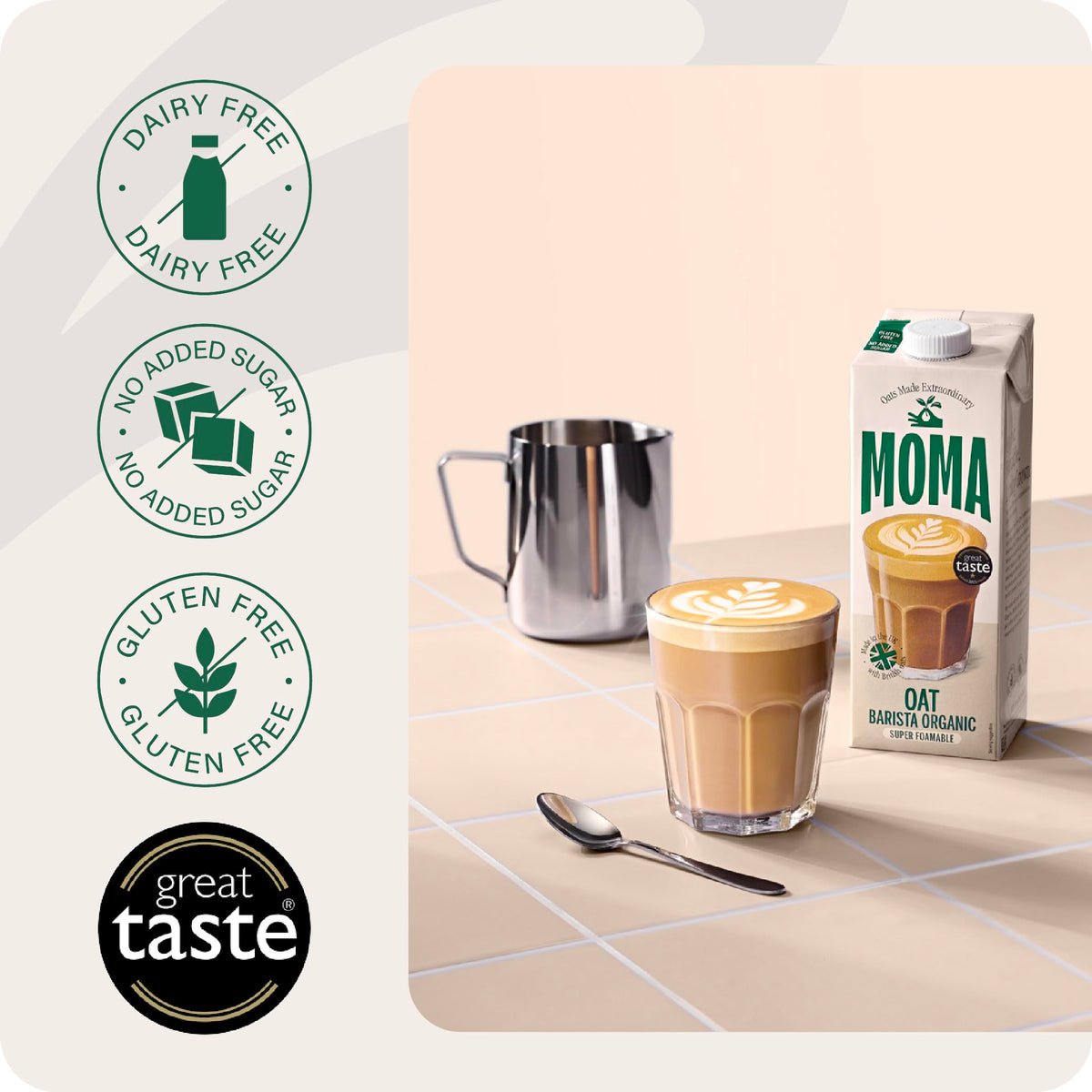 MOMA Pistachio Oat Drink • 1L • No Added Sugar • Vegan, Nut Free & GF