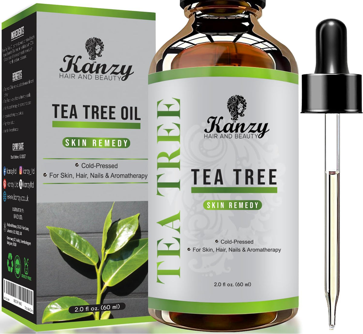 Kanzy Vitamin E Oil for Skin, Hair, Lips and Face - Naturally Sourced Multi-Purpose Plant-Based Vitamin E Oil for Hair Growth as Skincare and Haircare Product for both Men and Women (30 ml)