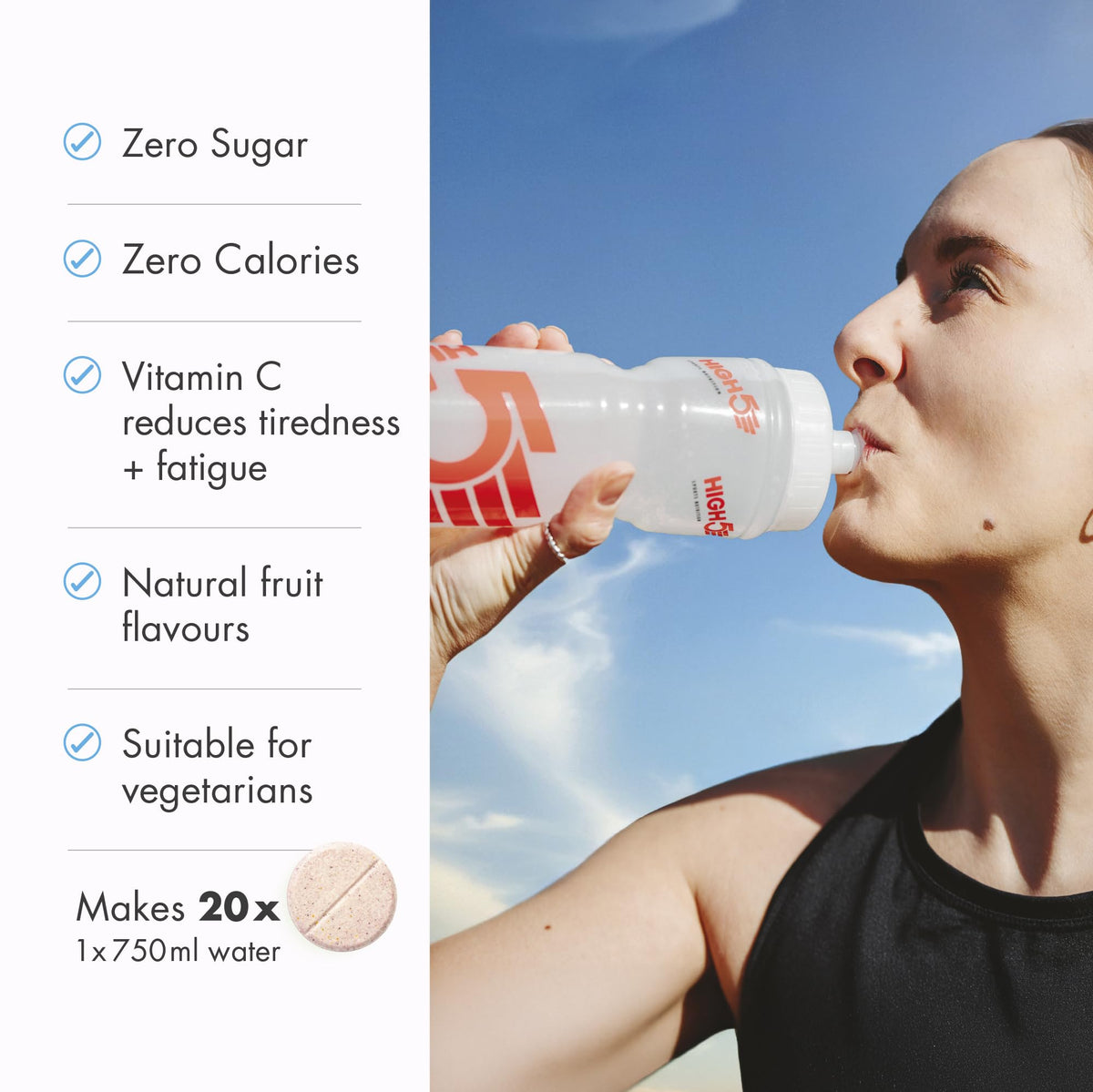 HIGH5 Zero Electrolyte Tablets for Hydration, Berry, 20 Tablets