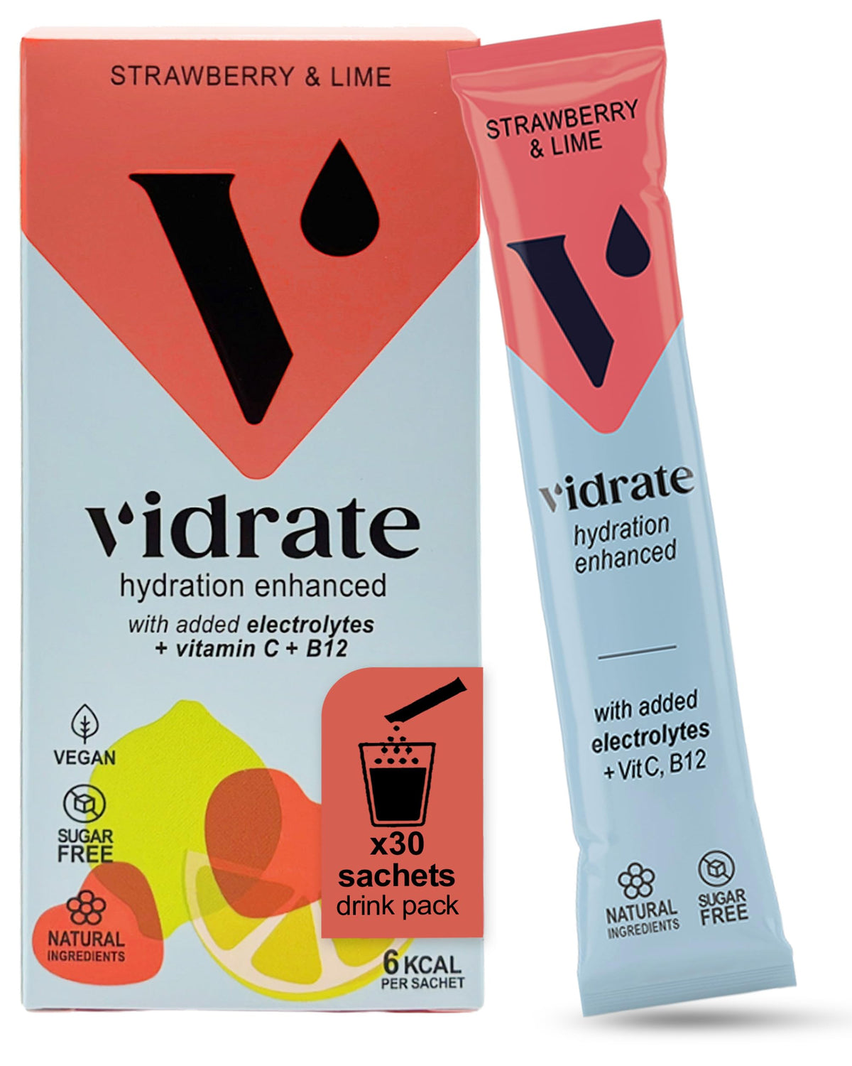 Vidrate Electrolytes Powder, Mixed Berry Variety Pack, 30 Sachets