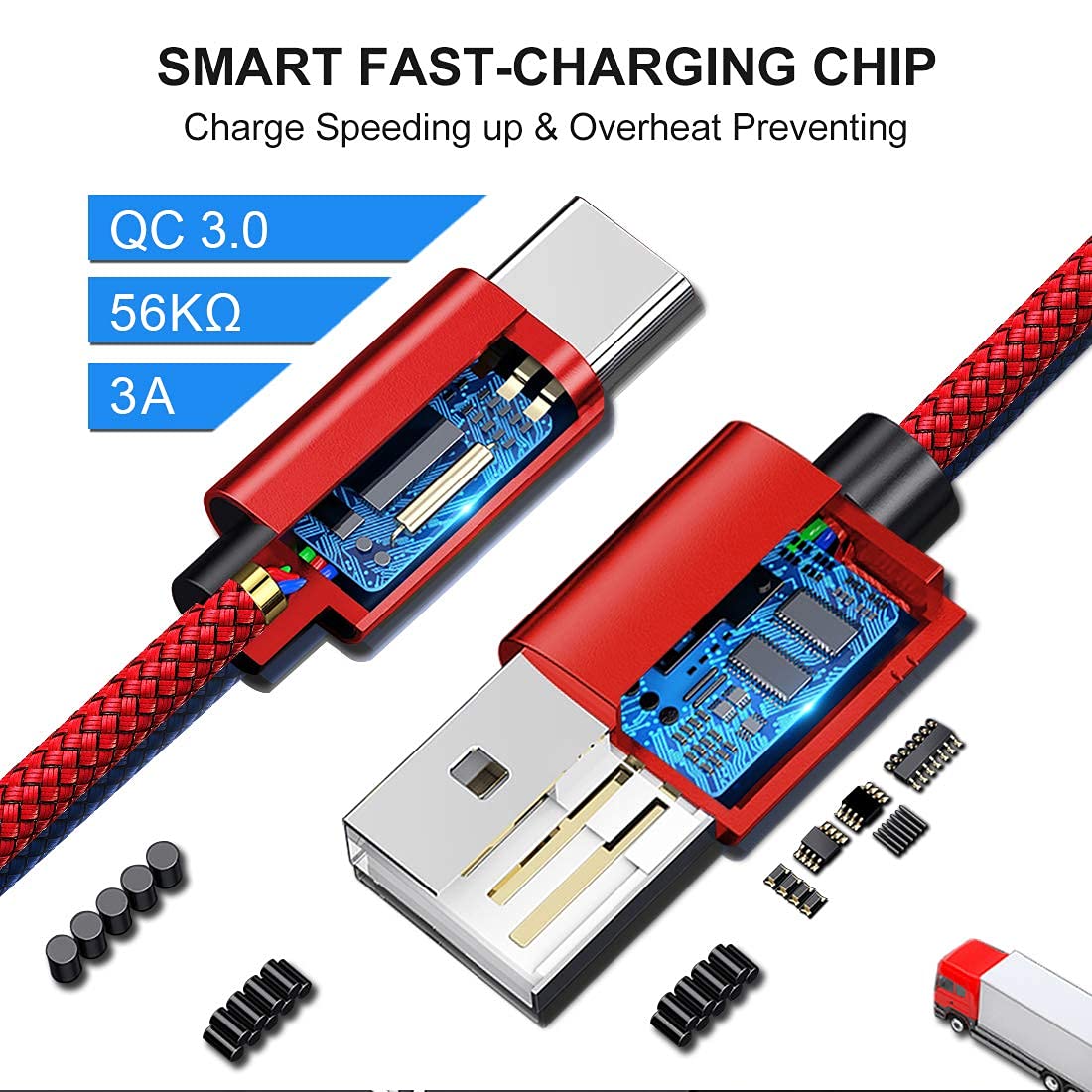 CLEEFUN 3M USB C Cable (2-Pack), Long PS5 Controller Charger Fast Charging