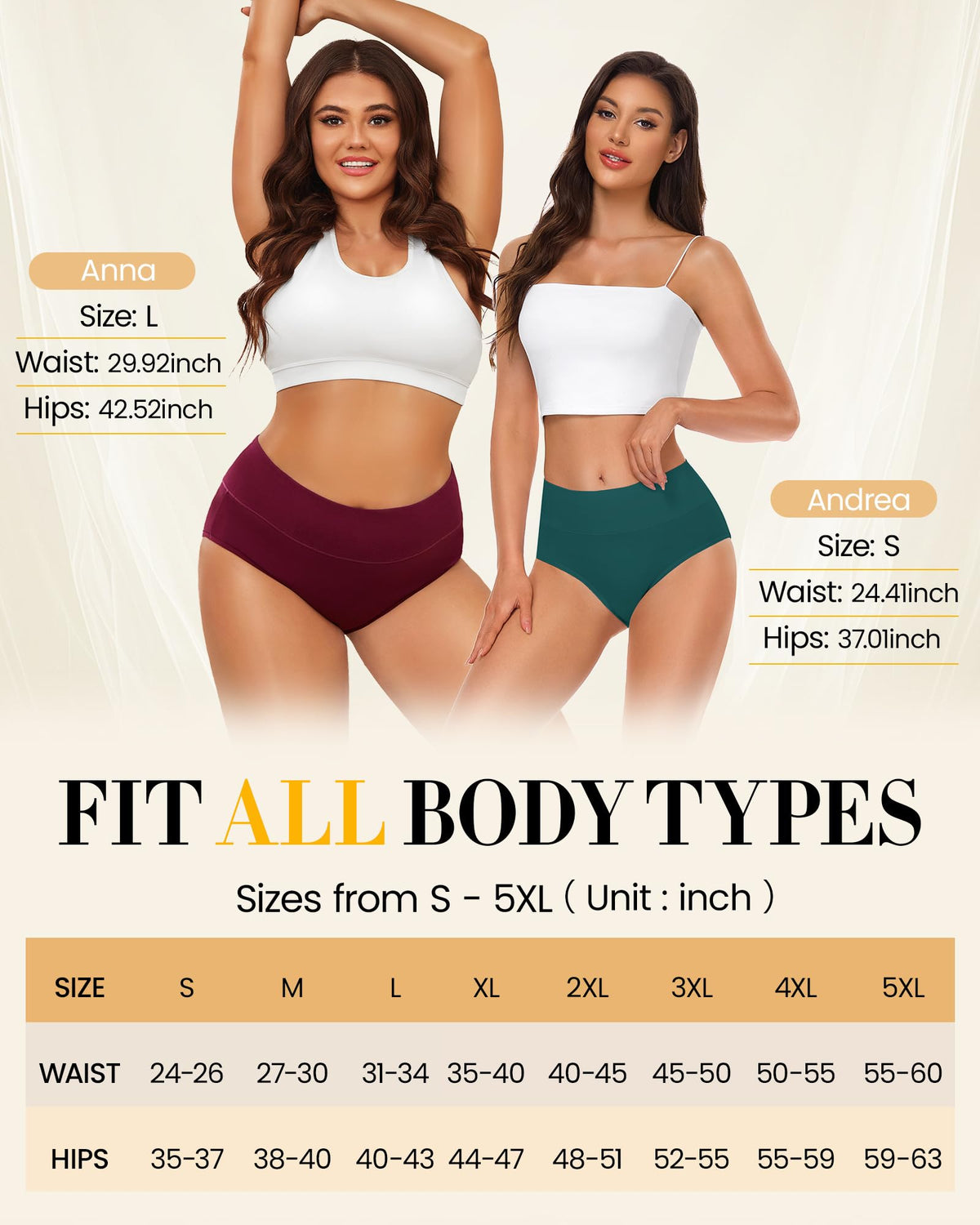 SIMIYA Cotton Underwear Women, High Waisted Knickers for Women Multipack
