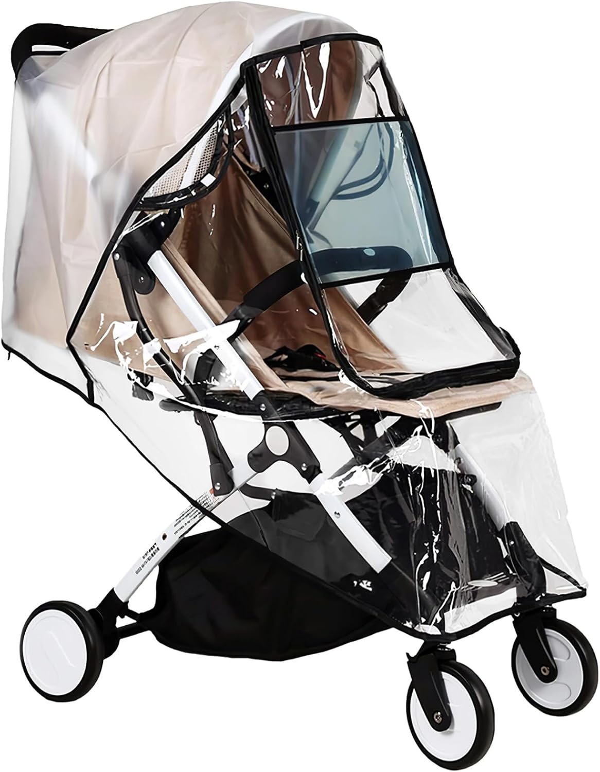 Universal Rain Cover for Pushchair,Waterproof Rain Cover for Pram,EVA Stroller Protector Cover Zipper Window Transparent Travel Weather Shield for Blocks Rain, Snow & Wind