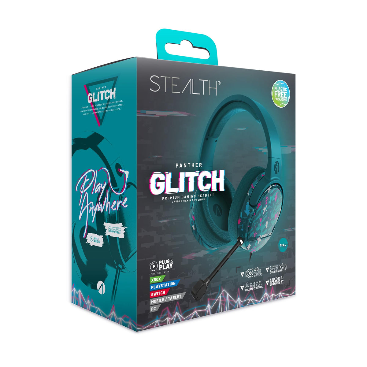 STEALTH PANTHER Sky - Over Ear Gaming Headset PS4/PS5, XBOX, Switch, PC with Flexible Mic, 3.5mm Jack, 1.5m Cable, Lightweight, Comfortable and Durable