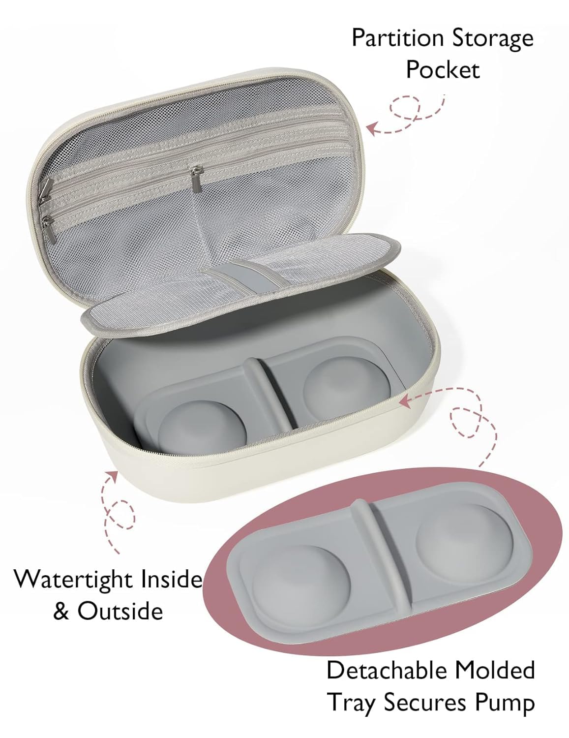 Momcozy Full Set Collector Cup Only Compatible with Momcozy M5 NOT for Others. Original M5 Breast Pump Replacement Accessories (160ml, with Double-Sealed Flange 24mm)