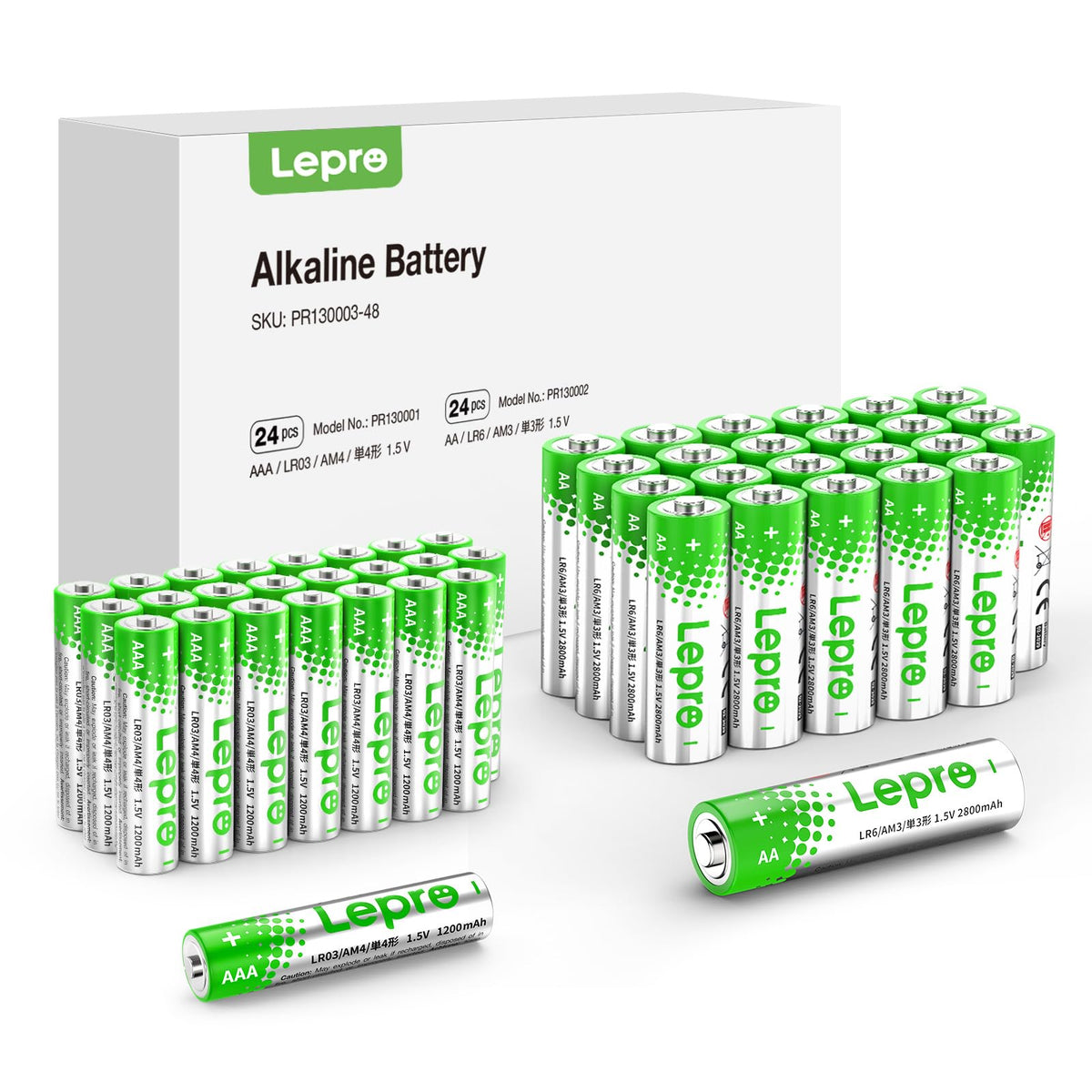 Lepro AAA Alkaline Batteries 24 Pack, 1200mAh Triple A Battery Long Lasting