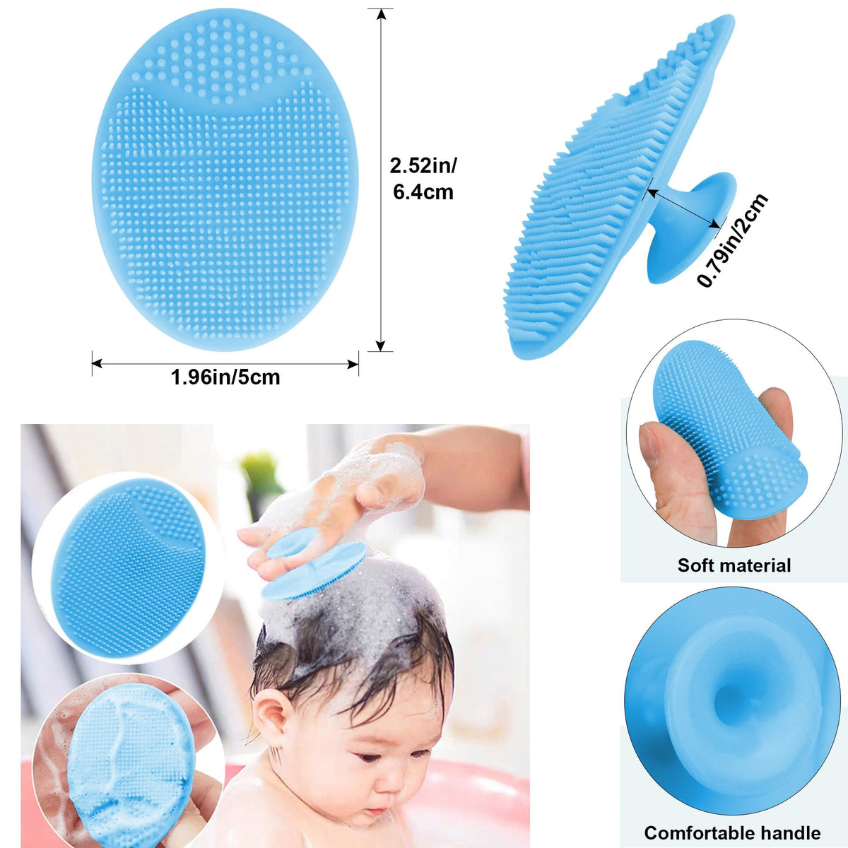 3PCS Baby Hair Brush with Wooden Handle and Comb Set for Newborns & Toddlers | Natural Soft Goat Bristles l Wood Comb l Green Cradle Cap Brush | Ideal for Cradle Cap