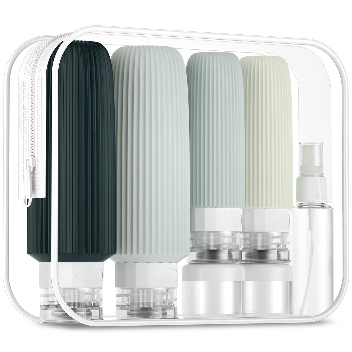 Mrsdry Travel Bottles for Toiletries, 16 Pack Silicone Travel Bottles Set, Leakproof Travel Size Toiletries, BPA Free Travels Containers for Toiletries, Traveler Accessories for Shampoo Conditioner