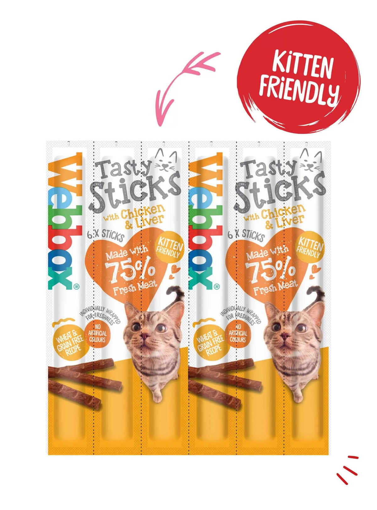 Webbox Cats Delight Tasty Sticks Chews Treats Variety Pack 4 x 6 (24 Sticks)